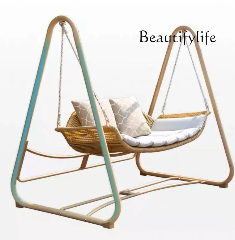 

Outdoor Swing Glider Hanging Basket Rattan Chair Lazy Indoor Cradle Chair Balcony Courtyard