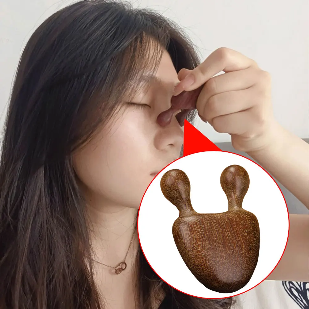 1piece Green Sandalwood Facial Massage Comb Wooden Handle Piece Green Sandalwood Eye Massage Small Snail Comb Chicken Wing Wood