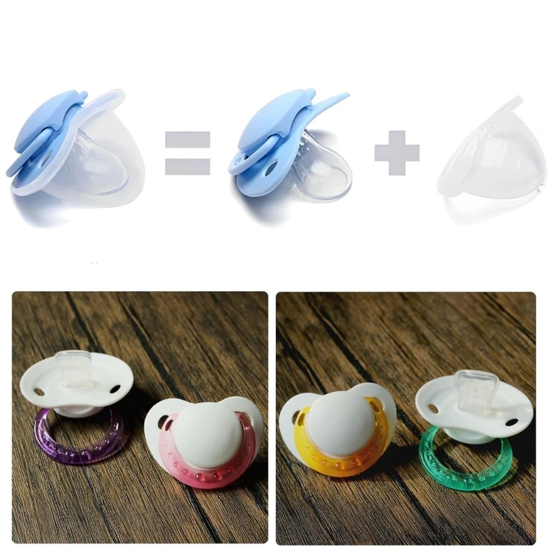 

Soft Silicone Pacifier with Handle Rings Baby Pacifier for Breastfeeding Baby 6-18 Month Soother Pacifier Baby Essential