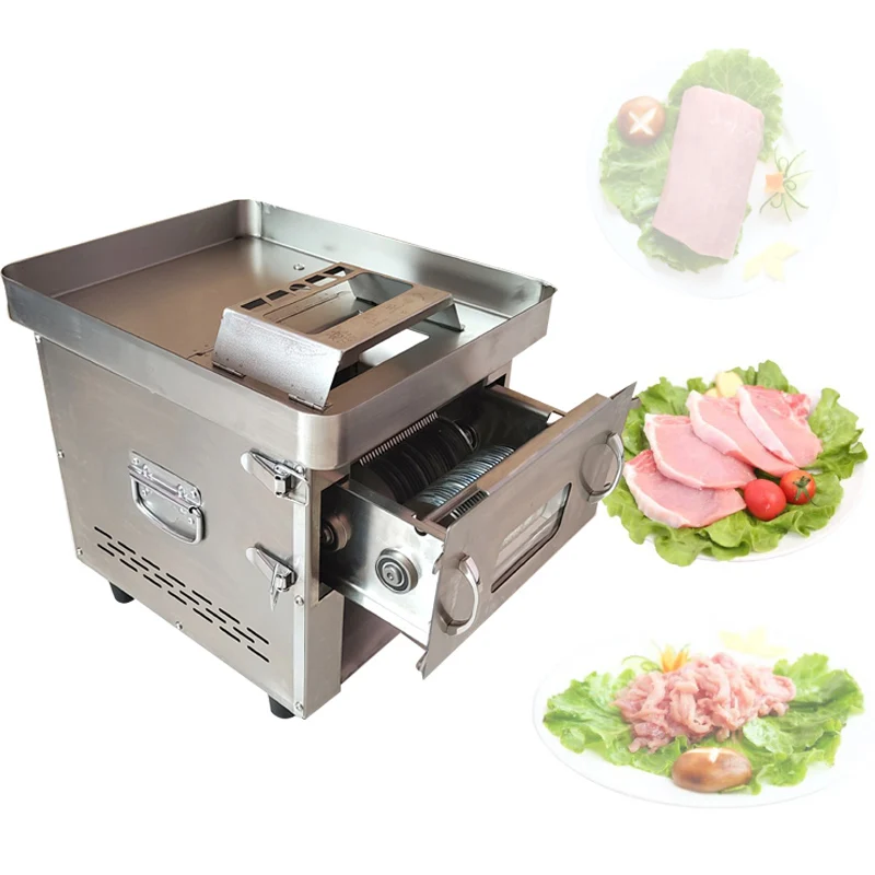 

Desktop Commercial Meat Slicer Compact Stainless Steel Meat Cutting Machine Removable Blade