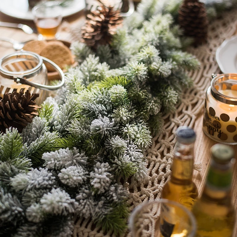 2022 nuovo natale decorazione floreale cedro con pino pianta ristorante festa finestra da tavolo appeso rattan foglia di pino fiore