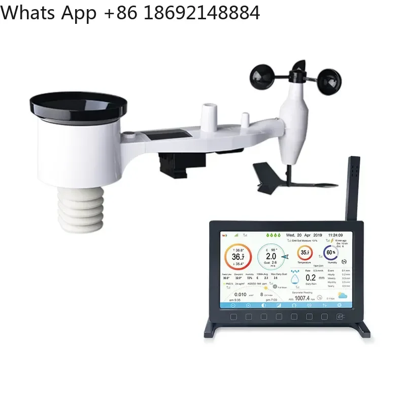 Wireless Weather Station for HP2561 with 433MHz TFT Color Screen and 7-in-1 Sensor Support