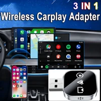 Actualización 3 en 1 adaptador inalámbrico de enlace de espejo Carplay cableado instantáneo a conversión inalámbrica Plug & Play para Carplay con cable