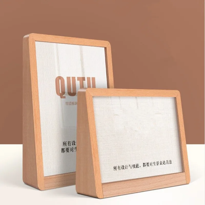 

A4 210x297mm Wood Restaurant Table Menu Paper Photo Picture Price Listing Poster Frame Acrylic Sign Holder Display Stand