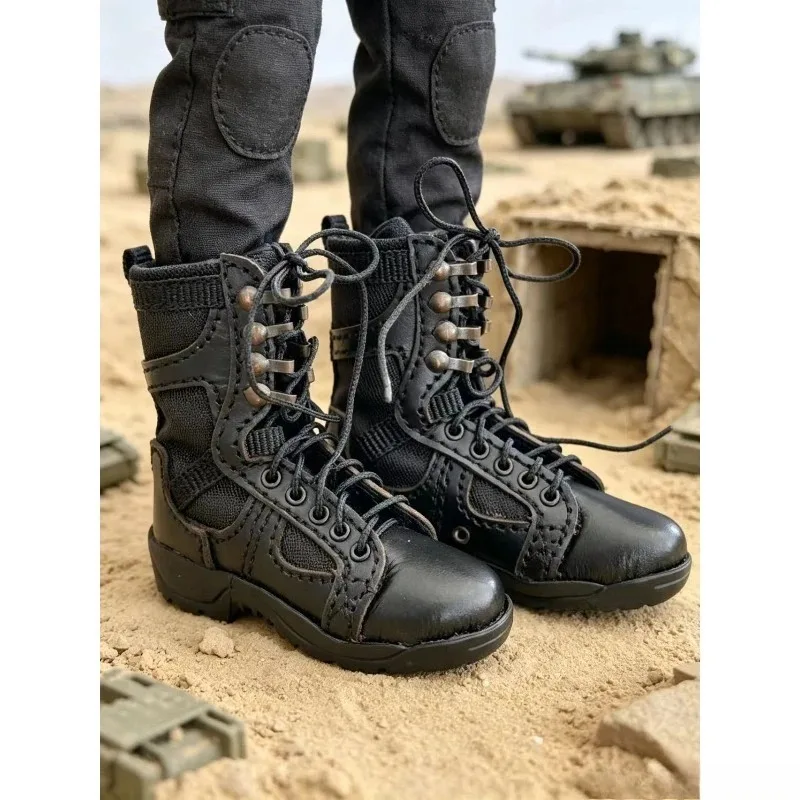 

In Stock 1/6 Scale Male Soldier SS133 Air Force Shoes Combat Boots Black Lace Up Shoes Model for 12'' Action Figures Body Decor