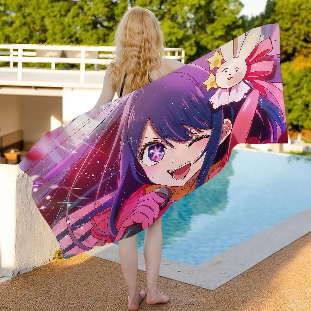 Anime O-oshi No Ko Bath Towel Microfiber Soft Water Absorbing Breathable For Girl Kids Decorative Cartoon Beach Towel