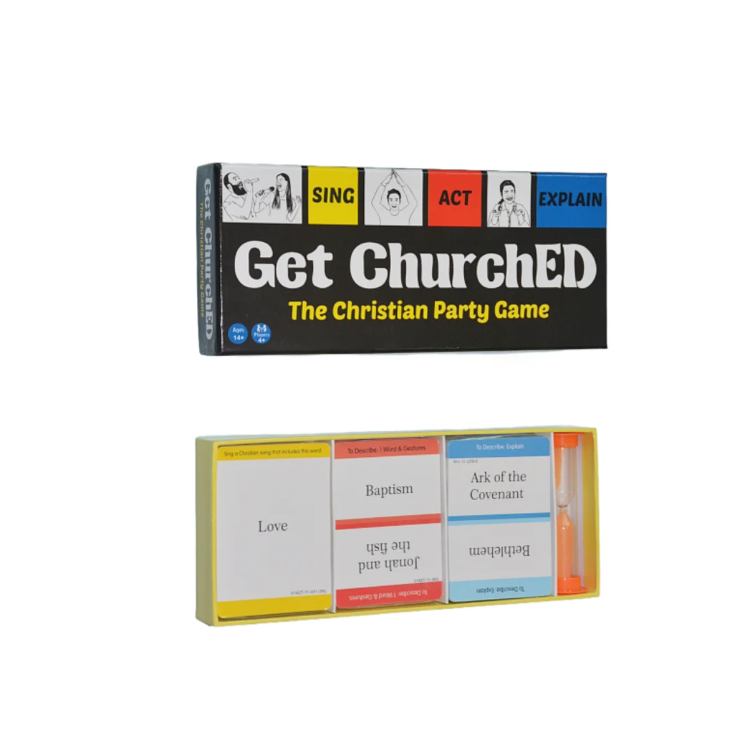 « Obtenez Churched » Jeu de cartes, jeu de société, jeu interactif, comprend 3 types de jeux, adapté aux fêtes, idéal comme cadeau, adapté pour Halloween, Noël