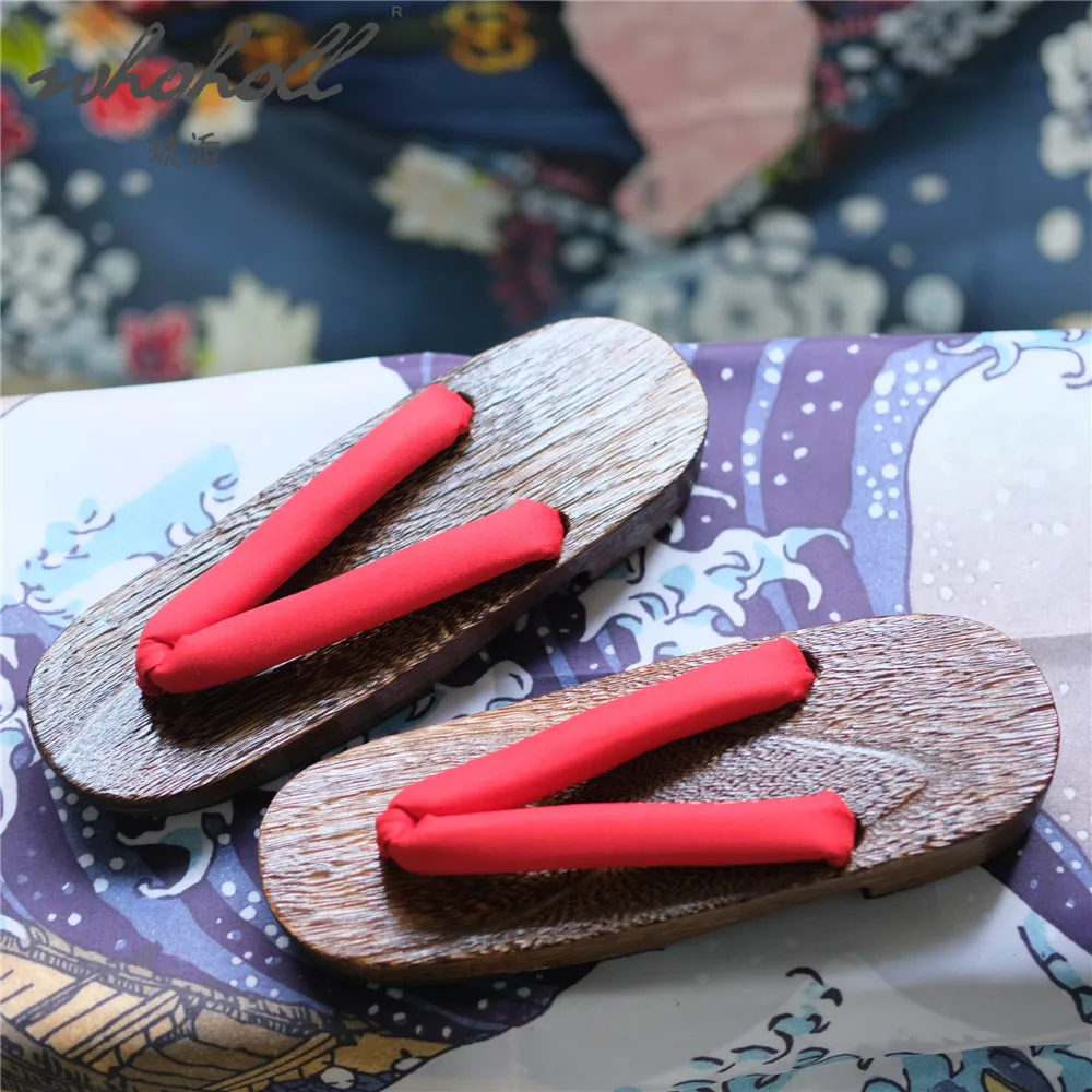 Japanese Clogs Shoes Women Slipper Wooden Geta Slipper Cosplay Costumes Shoes Wood Sole Flip Flops Clogs Sandals Shoes