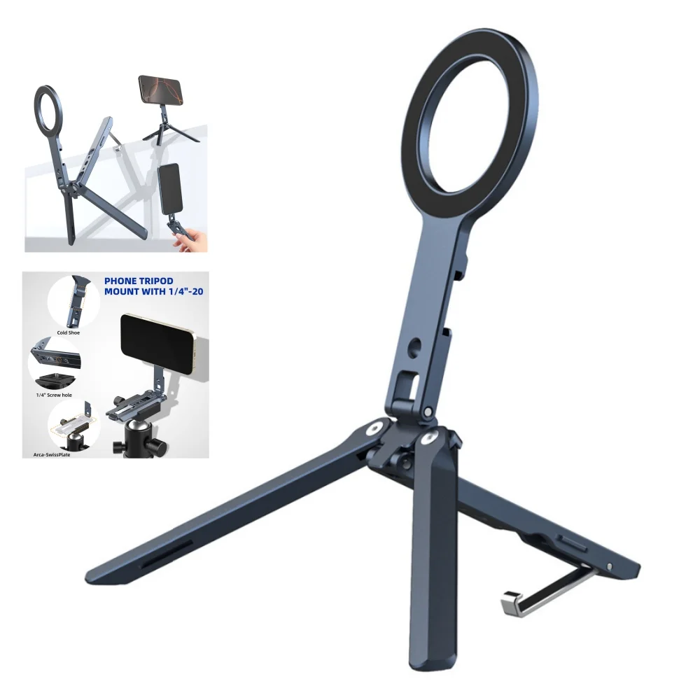 Магнитный держатель для телефона 2025 года, подставка для телефона с штативом Magsafe для телефона с креплением на ограждение для Iphone 16, 15, Android, видеоблог для путешествий на открытом воздухе Магнитный держатель для телефона 2025 года, подставка для телефона с штативом Magsafe для телефона с креплением на ограждение для Iphone 16, 15, Android, видеоблог для путешествий на открытом воздухе