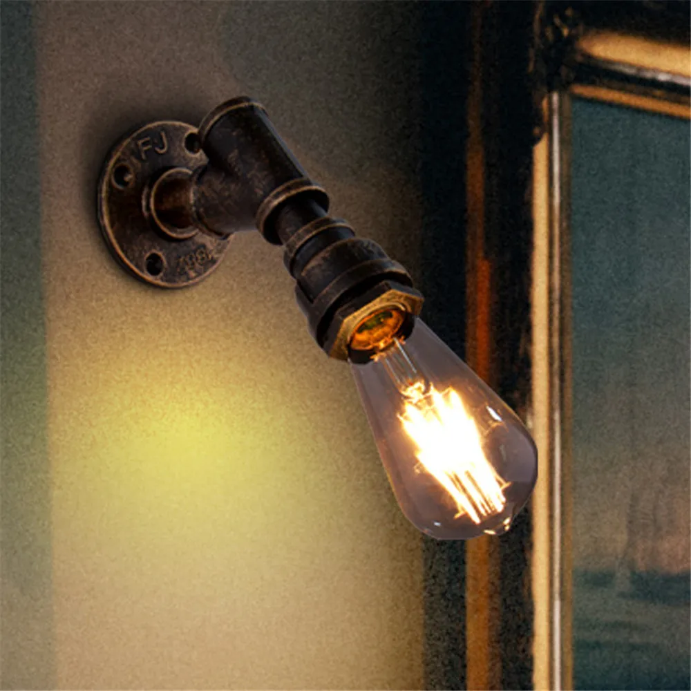 

Ретро Лофт Промышленный Настенный Светильник Железная Иржа Черная Водопровод Ретро Настенный Светильник Винтаж E27 Бра Внутренний Домашний Светильник Деко