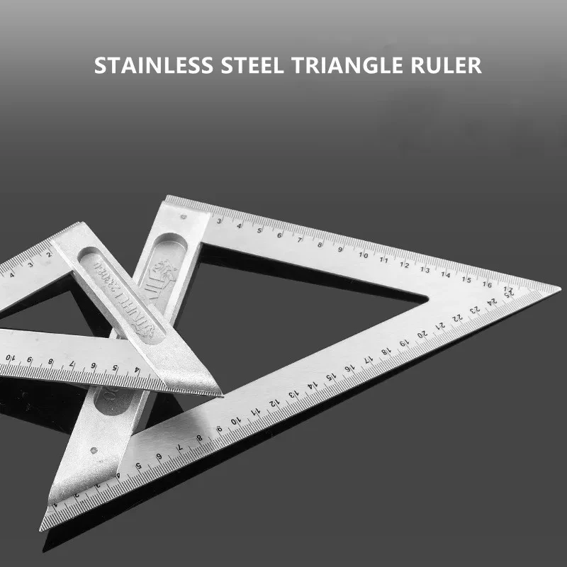 30/50CM Angle Square Ruler 90 Degree Right Angle Ruler Stainless Steel Triangle Ruler Woodworking Gauge Measuring Tool