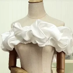 Bridal One-shoulder Satin Shawl Covering Side Breasts Strappy Shawl Lady Dinner Party Dress Scarf Wedding Dresses Accessories
