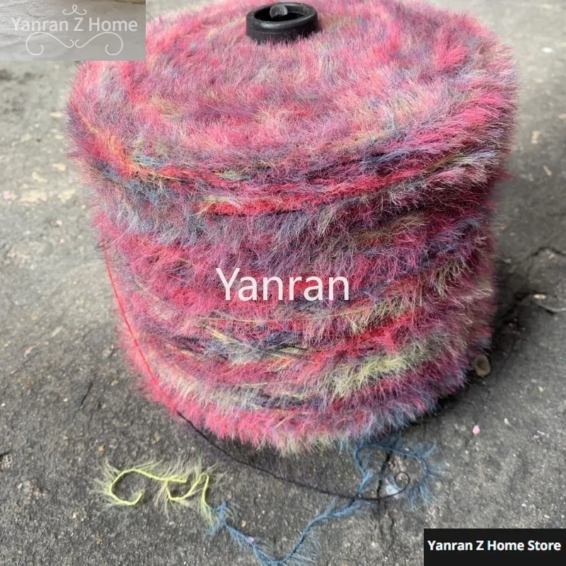 Colorful Long Short Hair Mink Yarn Skin Friendly Non Shedding Non Pilling Hand Woven For Soft Baby Shawl Coat Scarf Sweater