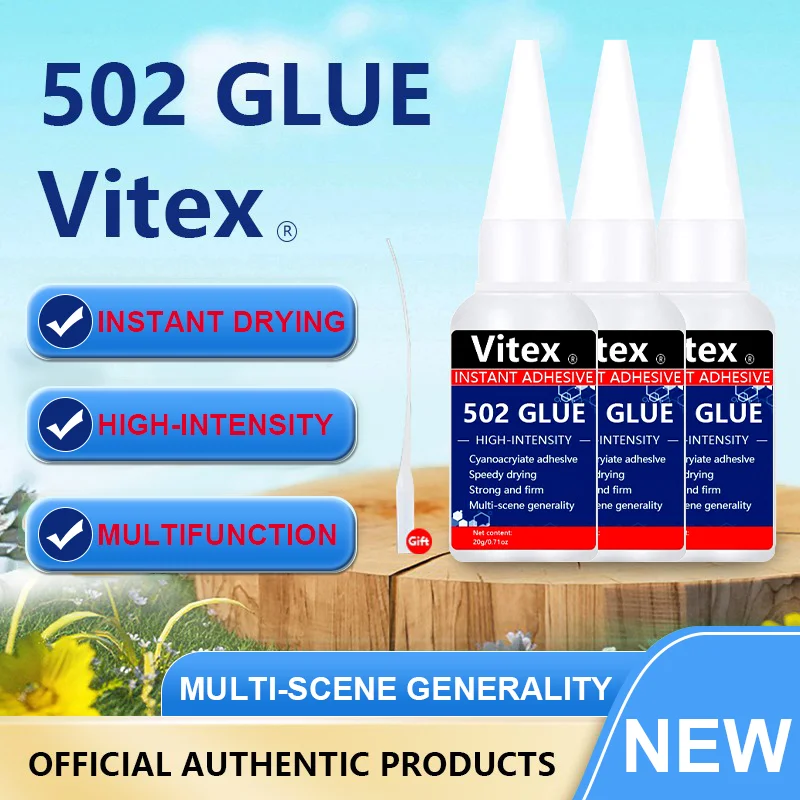 Vitex 20ml 502 Super Glue Quick-drying Cyanoacrylate Instant Leather Rubber Glass Wood Metal Strong Bond Liquid Adhesive Tool image 6