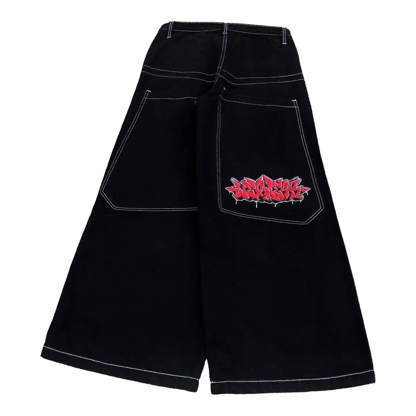 Wexwear Trendy Brand Y2K New Vintage Baggy Jeans short pants Men Harajuku Punk Hip Hop High Waist Jeans Streetwear Cargo Pants