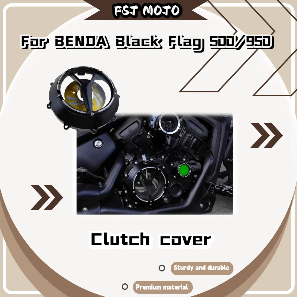 

For Benda Dark Flag500 DarkFlag950 Clear Clutch Guard, Aluminum Flywheel Disc Engine Side Cover Decoration Parts