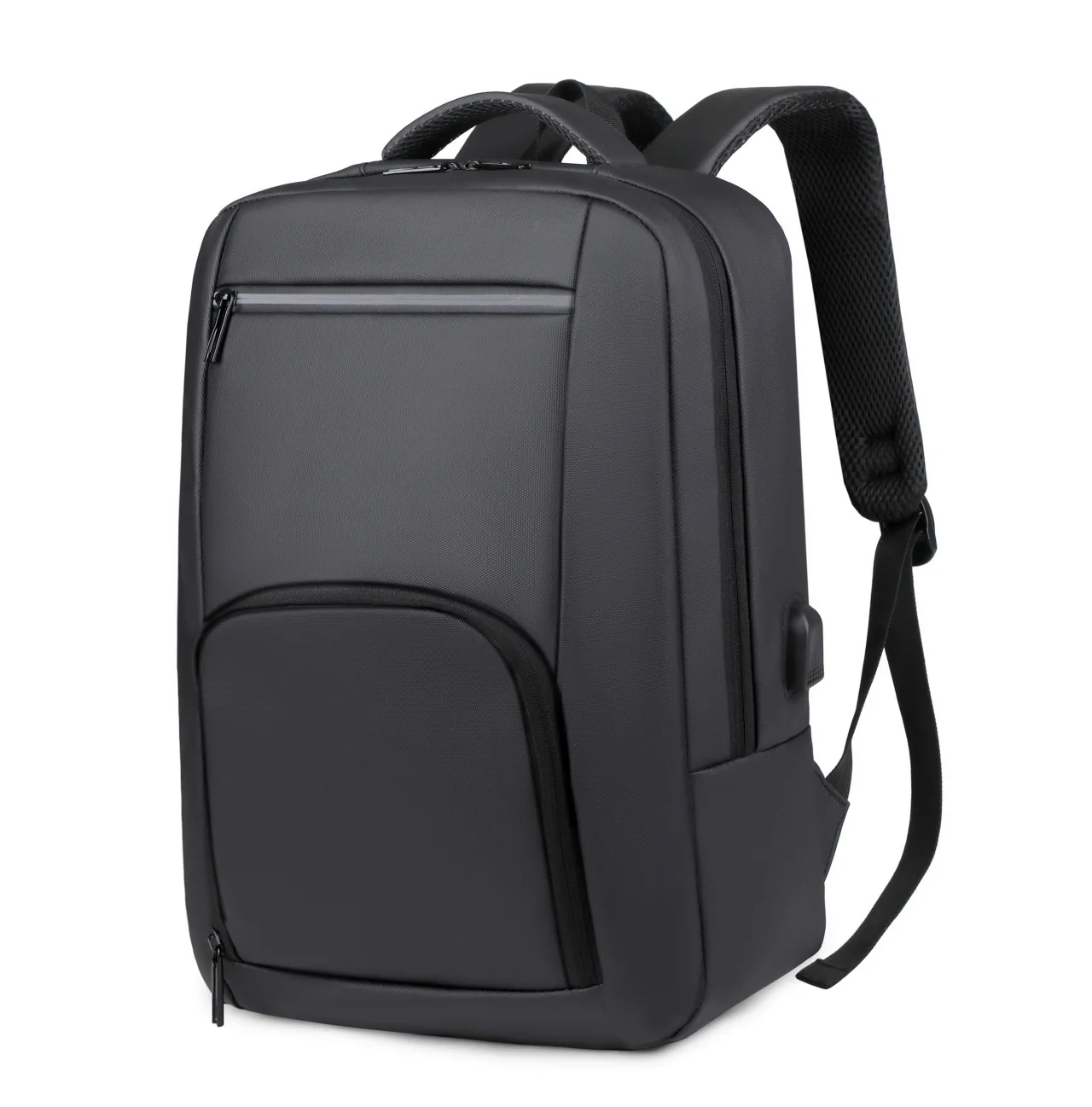 

Cross border large capacity USB rechargeable backpack with multifunctional anti splash film business commuting backpack