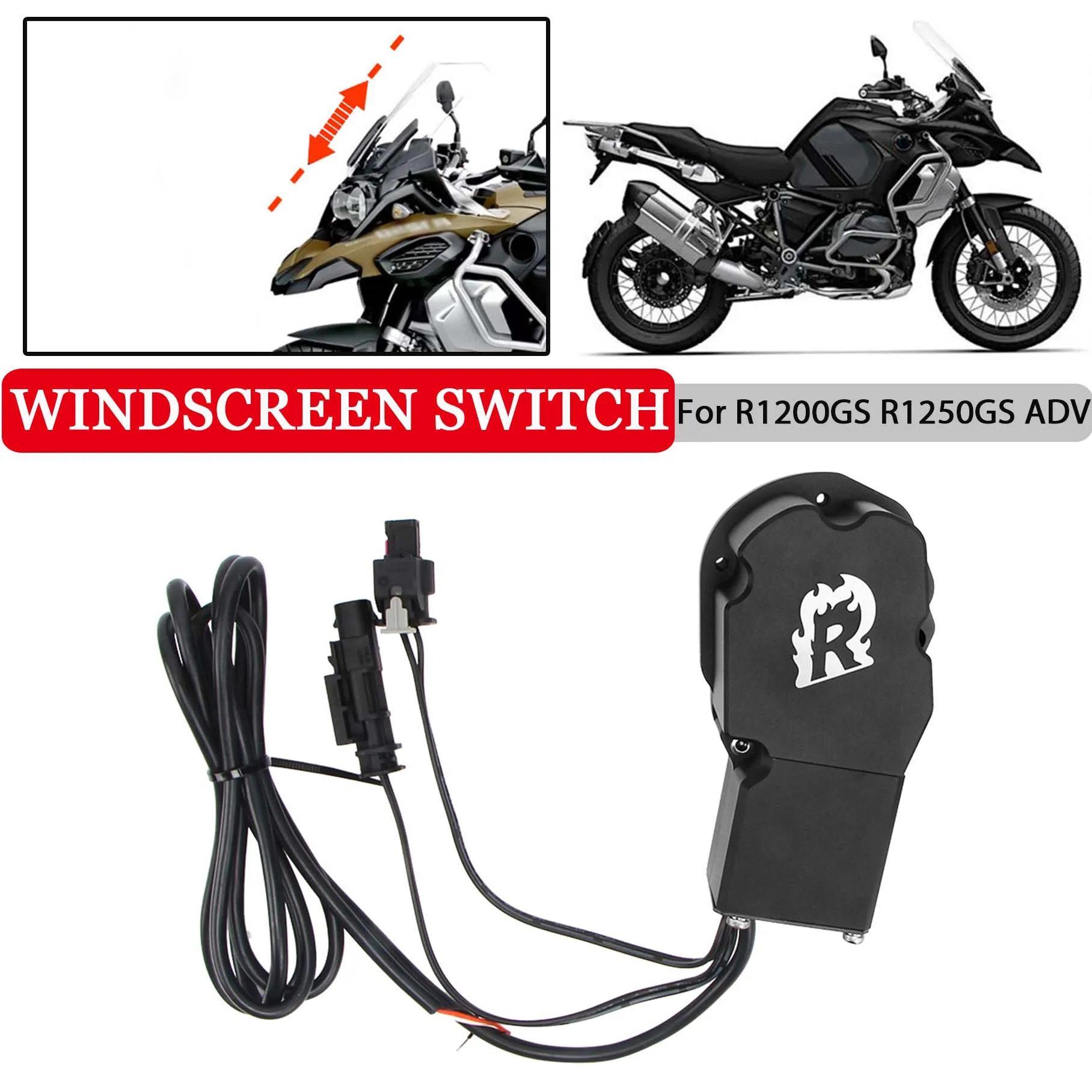 مفتاح التحكم عن بعد للزجاج الأمامي للدراجات النارية محول SOS الكهربائي لسيارات BMW R1250GS R1200GS Adventure R1250 R1200 GS ADV R 1200GS #1