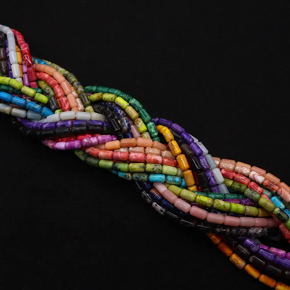 

Natural Stone Beads Colorful Emperor Stone Tube Shaped Beads Jewelry Making DIY Necklace Bracelet Accessory Gift 38cm