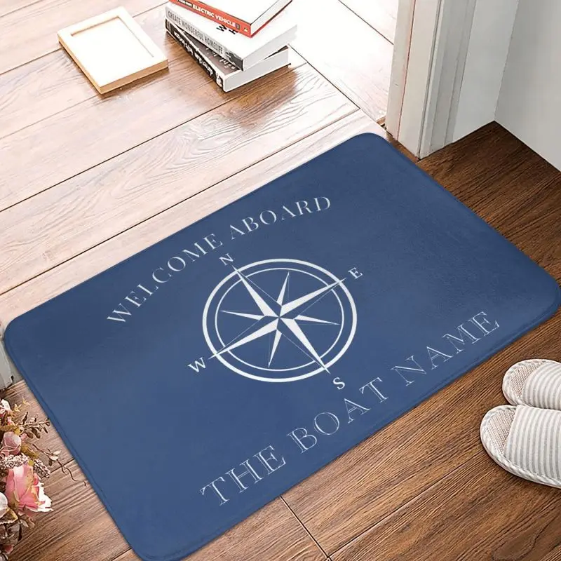 Custom Nautical Welcome Aboard Boat Doormat Mat Anti-Slip Kitchen Bath Living Room Entrance Carpet Rug 40*60cm Balcony Footpad