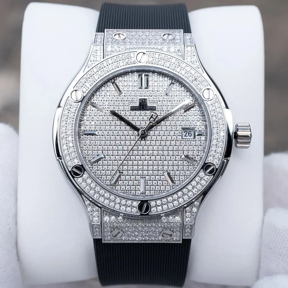 OBLVLO Men Automatic Watch 38mm Mechanical Wristwatch 50m Waterproof Sapphire Mirror Luminous Full Crystal Dial Miyota 8215