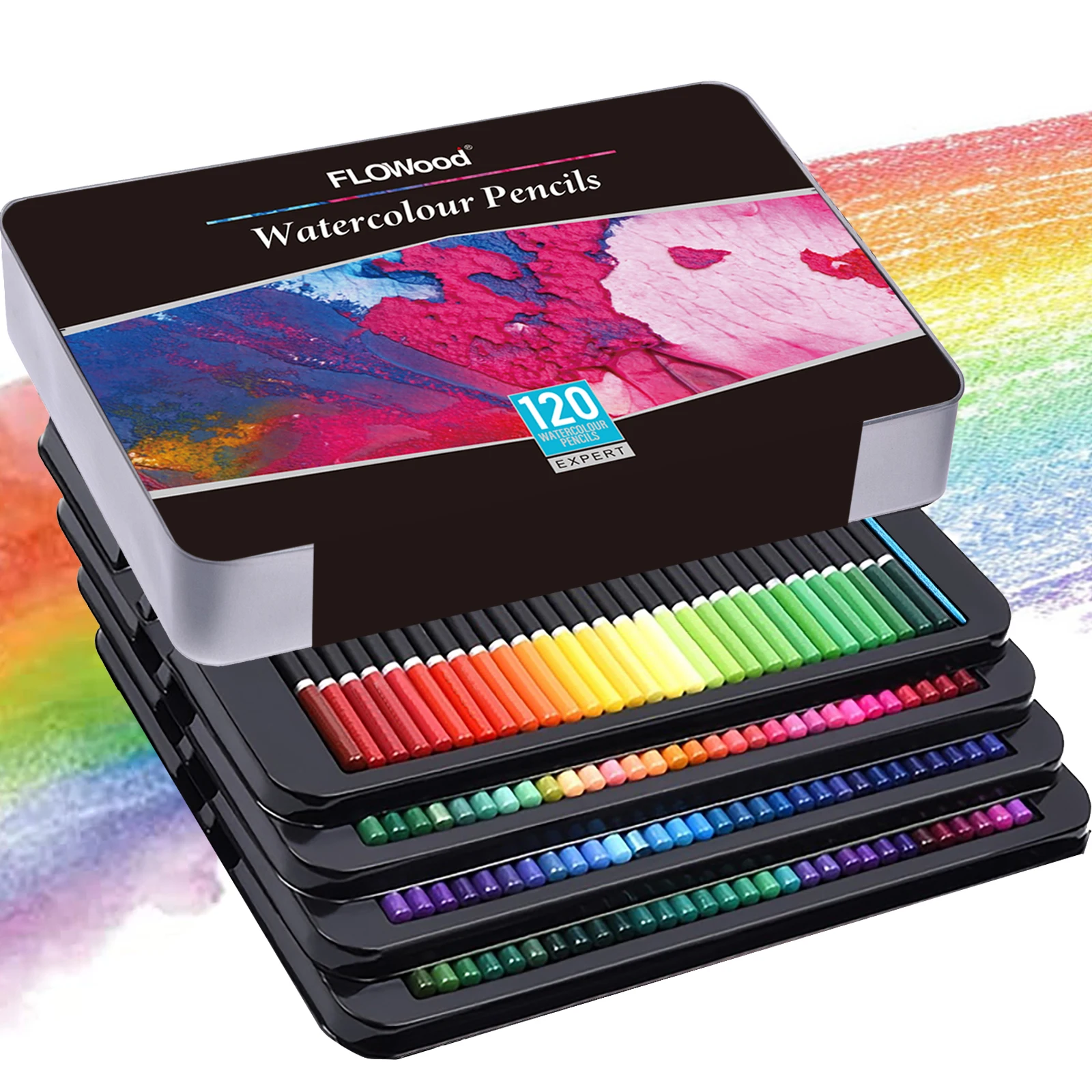 

Watercolor Pencils for Adult Coloring Books, 120 Blendable Watecolor Pencils Set for Artists, Water Soluble Colored Pencils