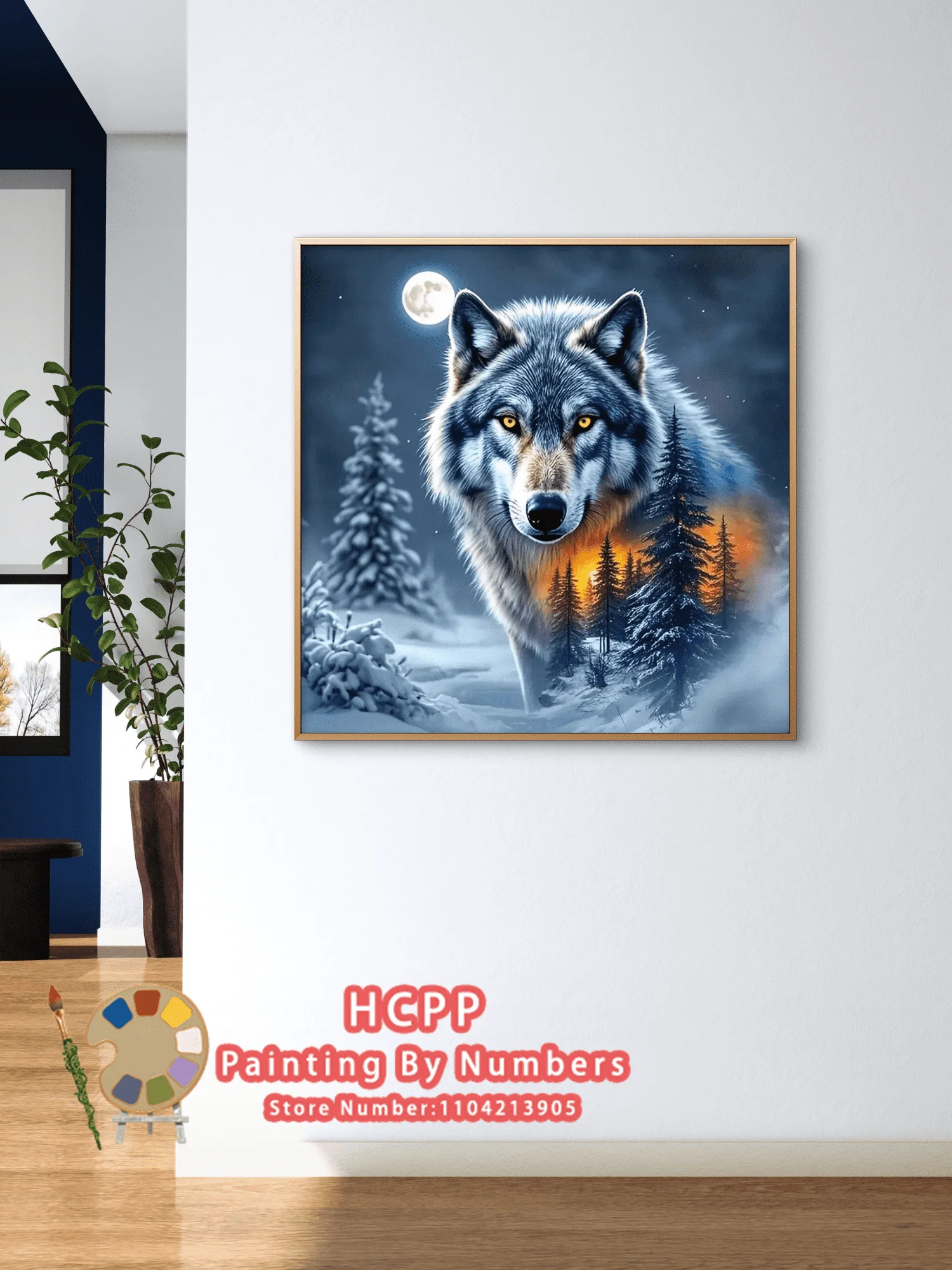 Winter Wolf Digital Oil Painting Kit DIY Handmade Art Adult Exquisite Gift Fashionable Home Decoration Hanging Painting Gift