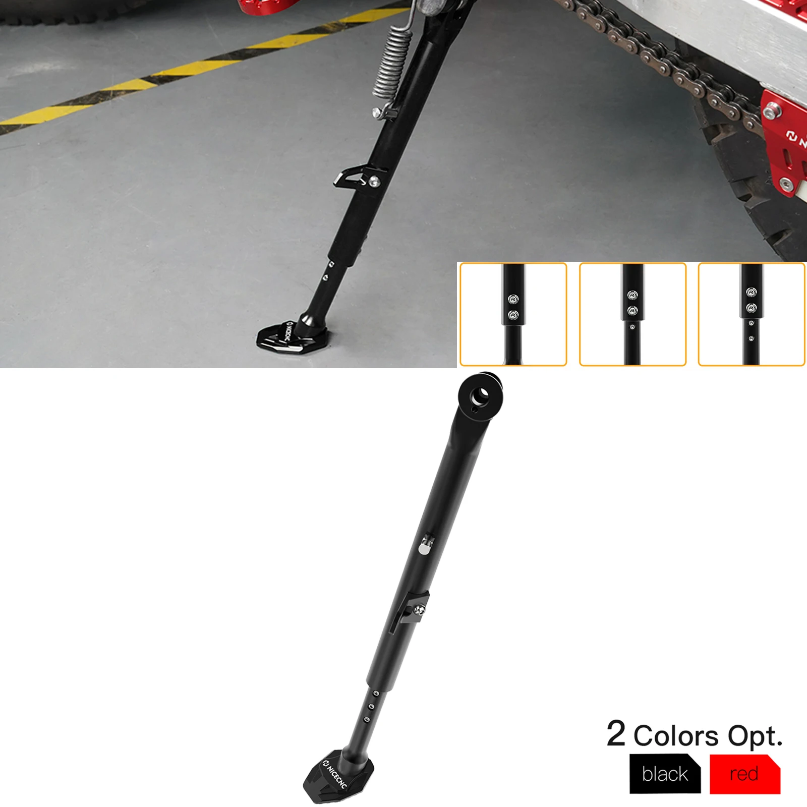 

NICECNC For Honda 1993-2024 XR650L XR 650L 650 L Motorcycle Adjustable Kickstand Aluminum Lowering Links Kick Side Parking Stand