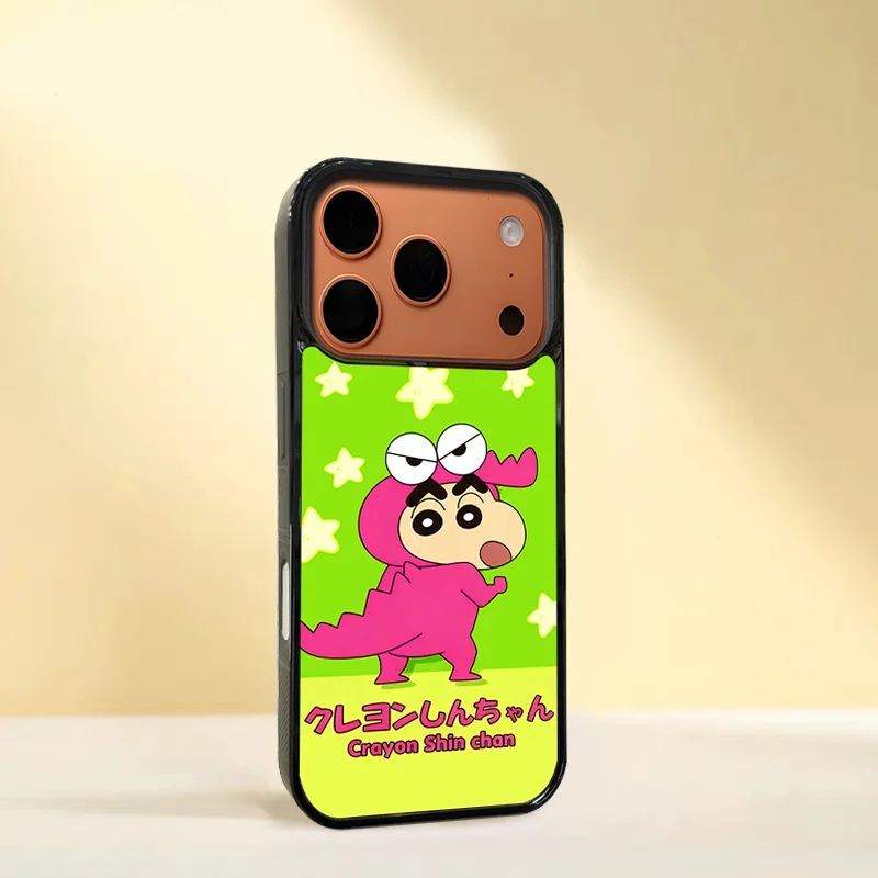 

Cute anime dinosaur Crayon Shin-Chan Star Phone Case For iPhone 11 12 13 14 15 16 17 Pro Max Plus Funny cartoon Shin-Chan Cover