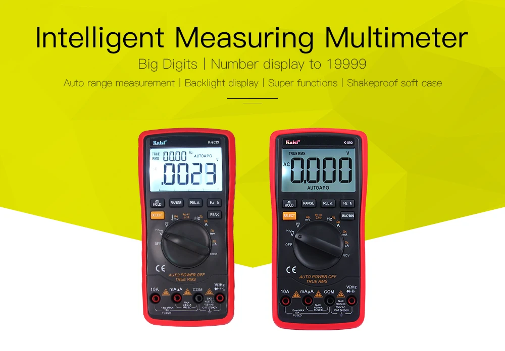 Kaisi K9033 count High precision automatic measuring range digital multimeter true RMS digital capacitor temperature measurement