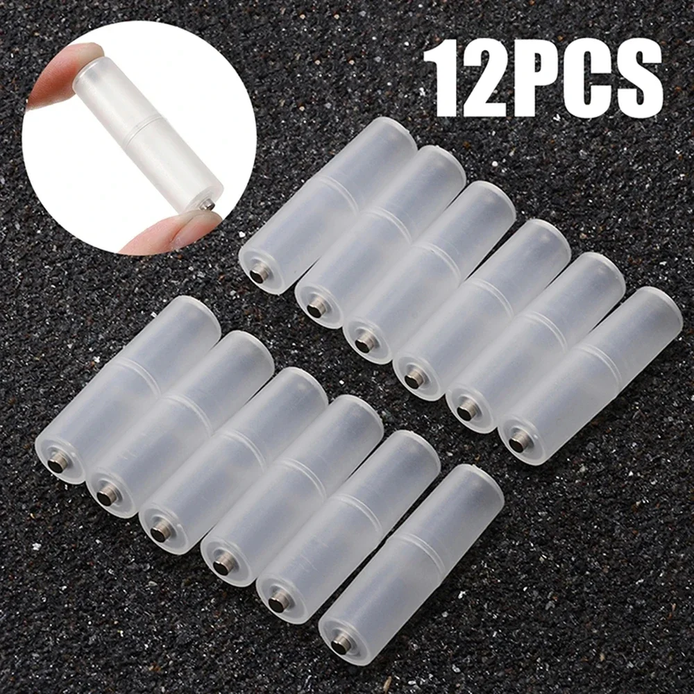 12Pcs Battery Convertor Adapter Size AAA to AA Cell Battery Converter Adaptor Holder Case Translucent Battery Storage Holder