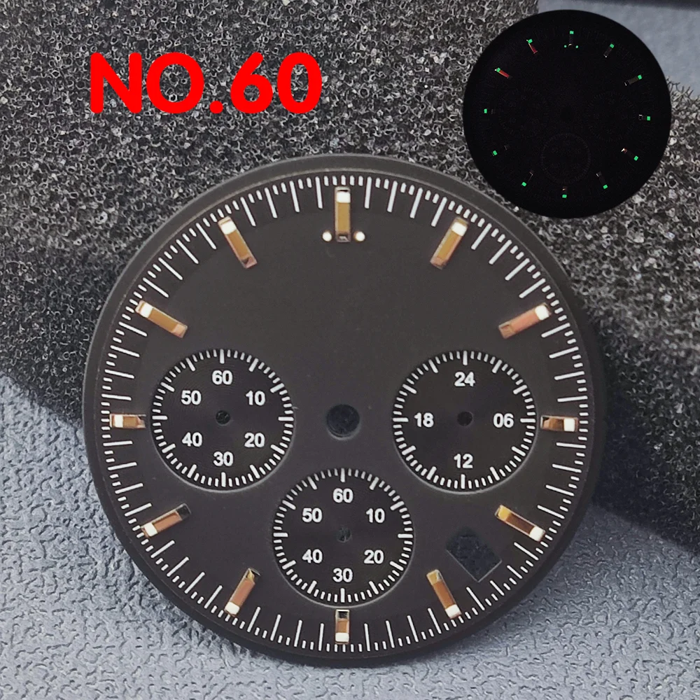 32.5mm speed timing code dial suitable for VK63 movement green luminous watch replacement accessories suitable for 40mm case