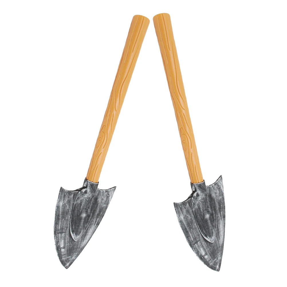 

2pcs Spade Props Plastic Costume Halloween Fake Shovel Dwarf Toy Spade Simulation Decoration Photo Prop Scene Adornment