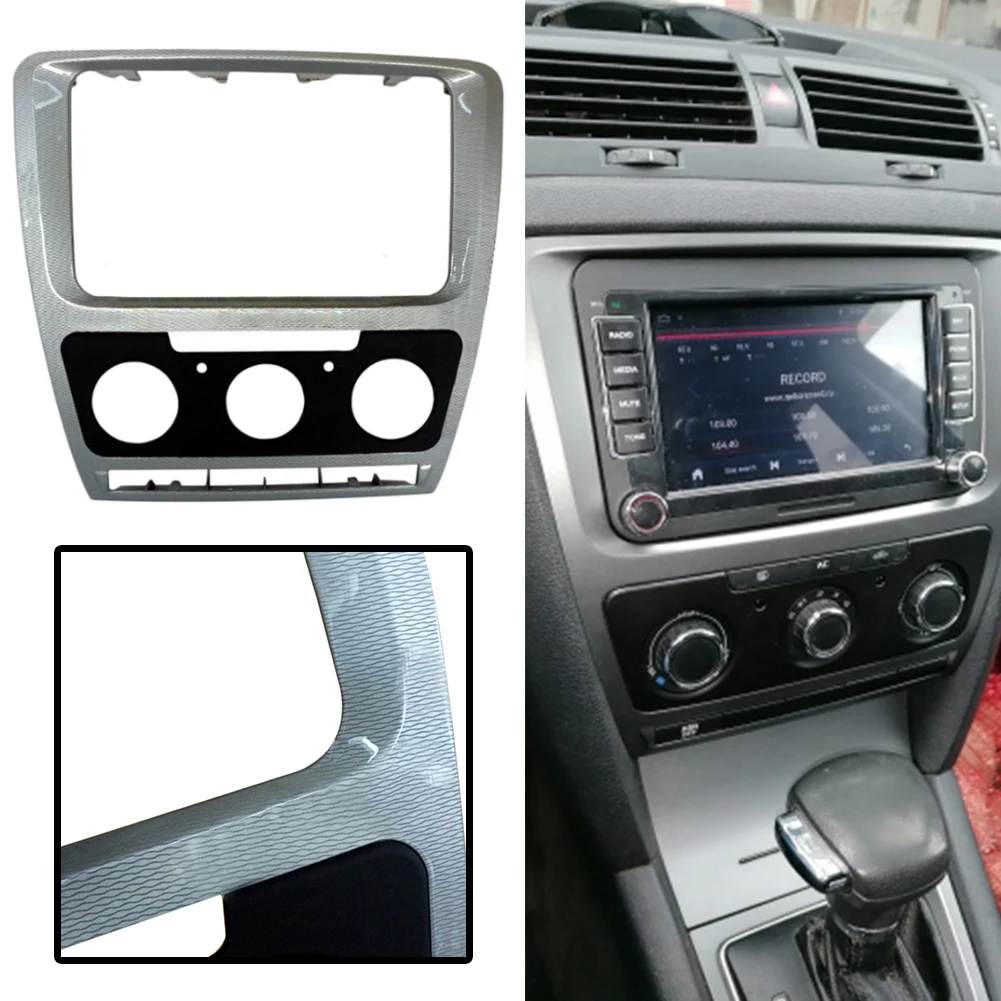 

silver reticulate pattern Car Refitting DVD frame,Dash Kit,DVD Fascia,Audio frame For Skoda Octavia Auto/Manual A/C