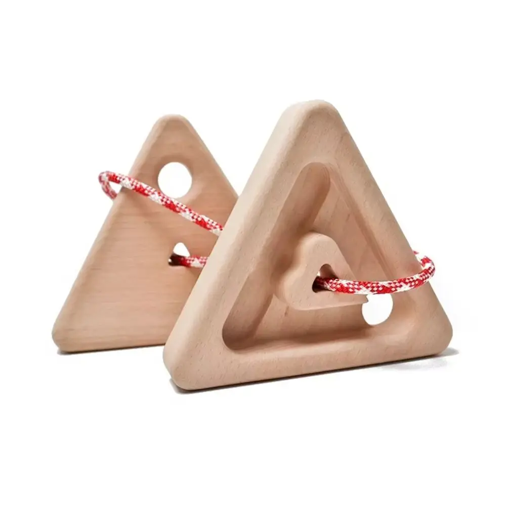 

1 Pair Triangle Wooden Climbing Board Simulated Rock Climbing 4-in-1 Finger Strengthen Board Pull-Ups Handle Multifunctional