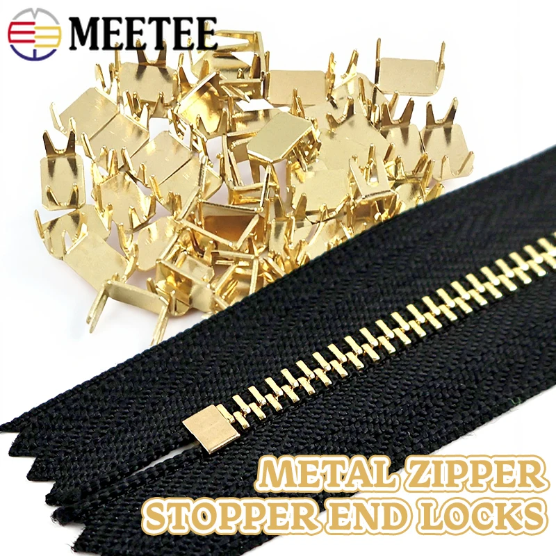 20/50/100Pcs 3#5#8#10# Metal Non-slip Zip Stopper Tail Clip Handbags Instant Fix End Lock Repair Kits Garment Sewing Accessories