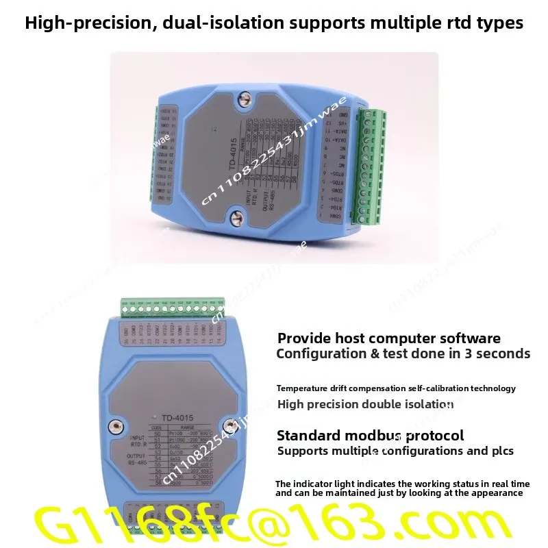 Thermal Resistance Temperature Acquisition Module PT100 To RS 485 Modbus RTU Industrial Grade 8-channel Input Acquisition