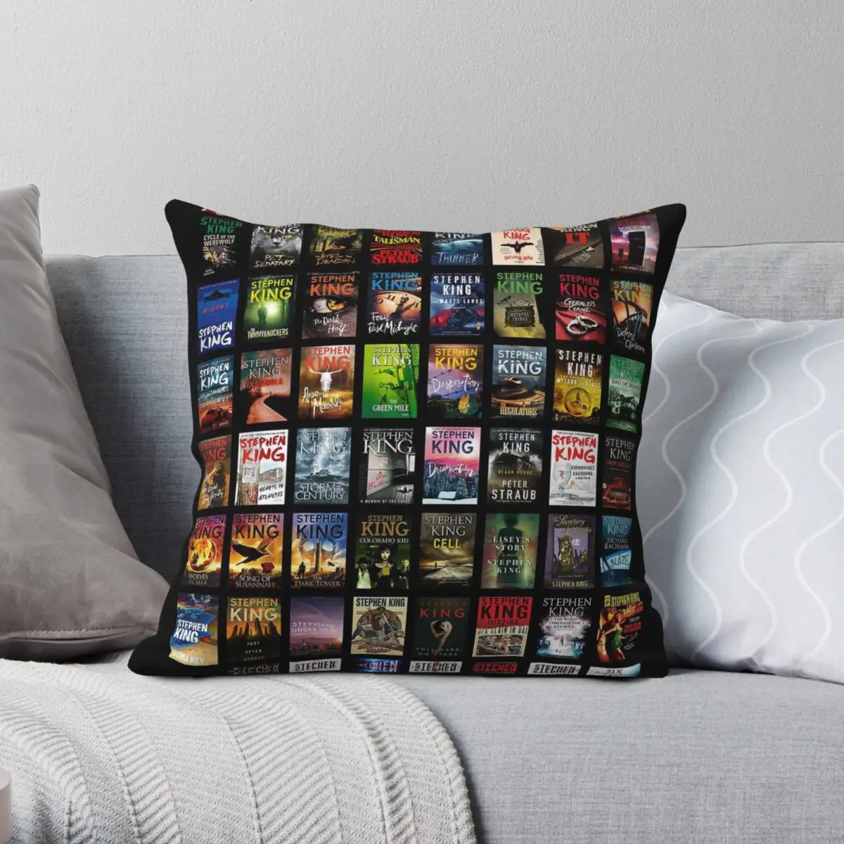 Complete Works Of Stephen King Square Pillowcase Polyester Linen Velvet Printed Decorative Pillow Case Car Cushion Case 45x45