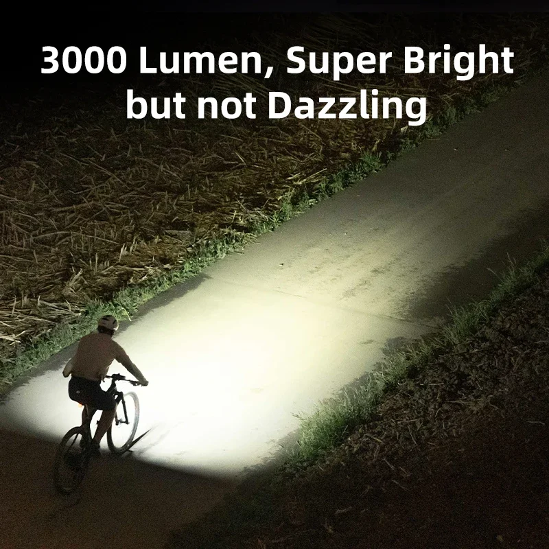 XOSS XL3000 Bike Light 3000Lm Headlight Alu Alloy Ultralight Flashlight Waterproof TypeC Rechargeable 9000mAh Bicycle Front Lamp