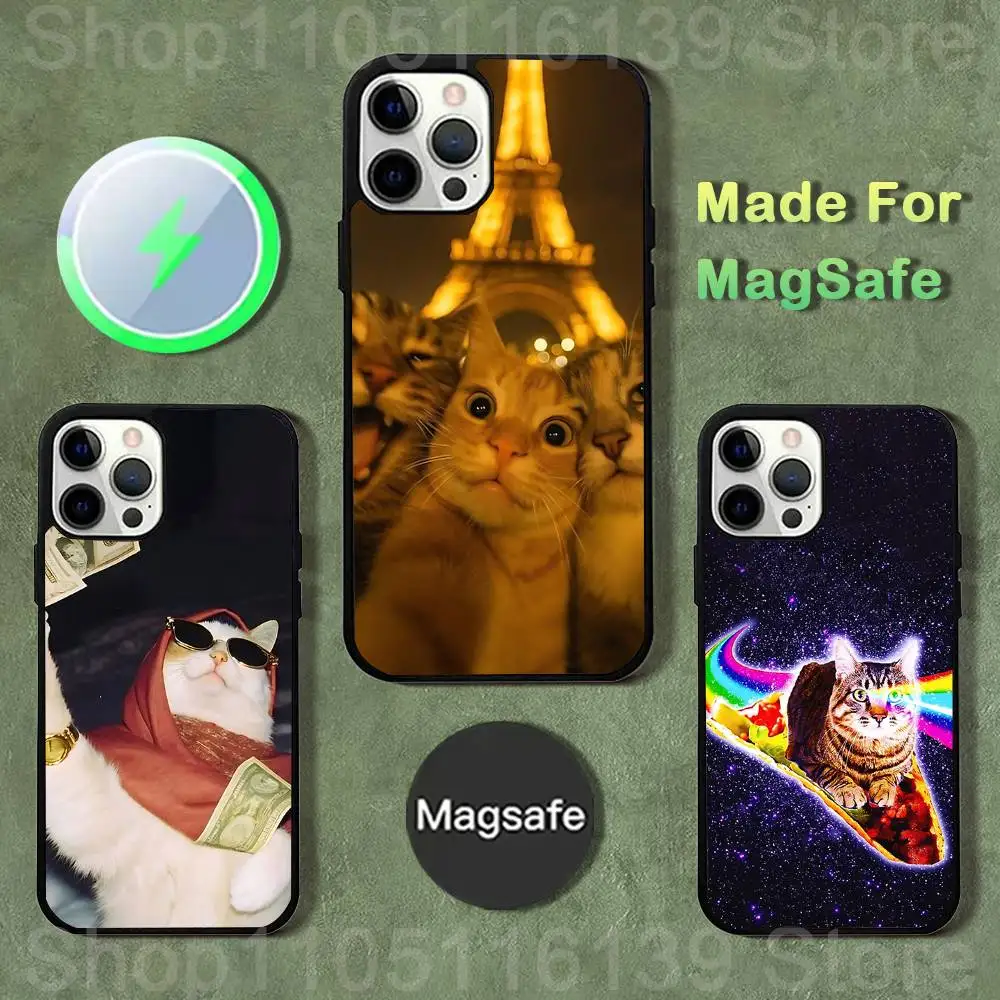 

Cute funny Cats Phone Case For iPhone 17,16,15,14,13,12,11,Pro,Max,Plus,Mini,SE4,E Magnetic Magsafe Wireless Charging