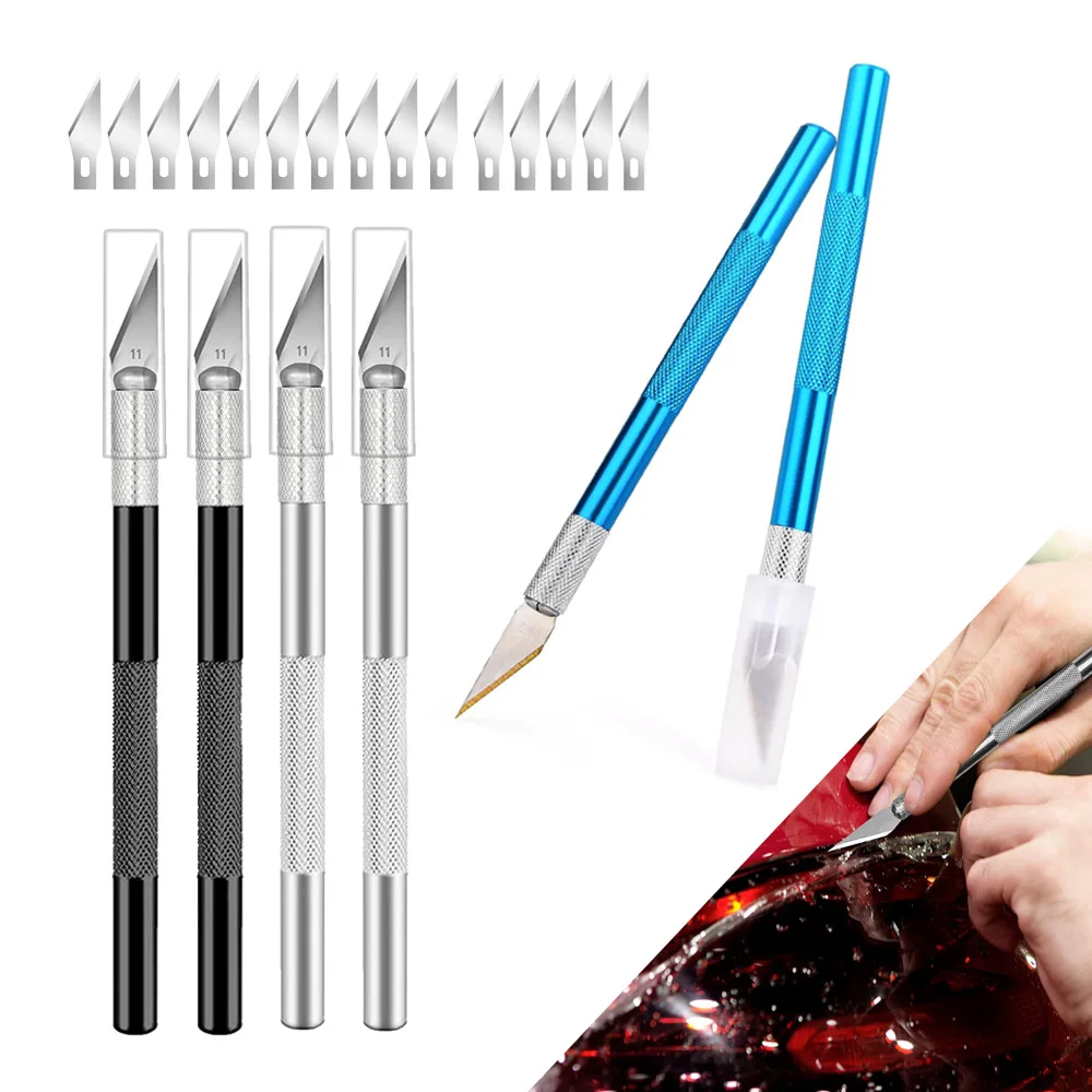 Schneidemesser-Set, Vinyl-Schneidemesser für Autofolierung, Fensterfolierungs-Werkzeuge, Bastel- und Hobbymesser mit Ersatzklingen, Folien-Schneidemesser