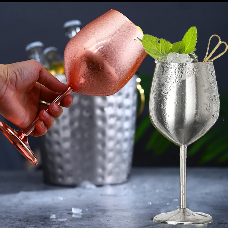 Wine Glasses Stainless Steel 18/8 Metal Wineglass Bar Wine Glass Champagne Cocktail Drinking Cup Charms Party Supplies