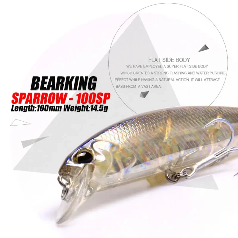 Bearking artificial suspending 10cm 14.5g minnow Hard Fishing Lure CrankBait dive 0.8-1.5m Fishing Wobblers Baits