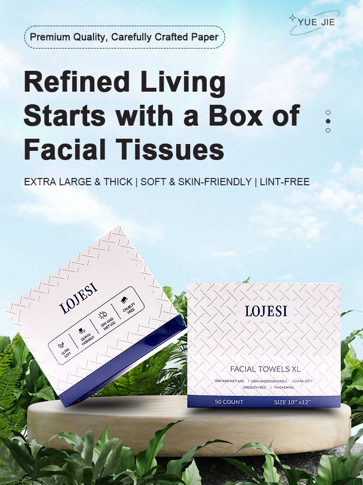 Serviettes pour le visage jetables 10 "× 12" démaquillant et lingettes sèches douces et épaisses propres serviettes pour le visage XL 50 unités