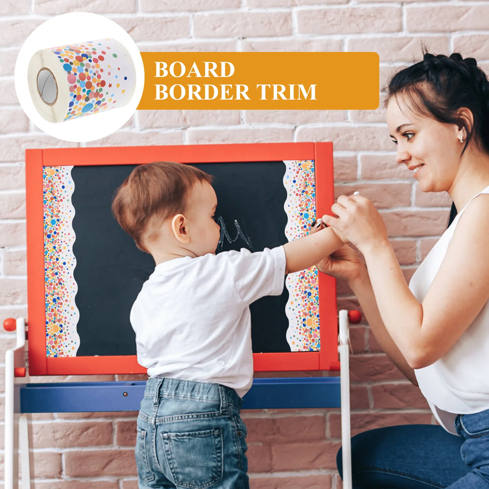 

1 Roll Classroom Bulletin Board Border Stickers Decorative Blackboard Border Decals Adhesive Removable Stickers for School Wall