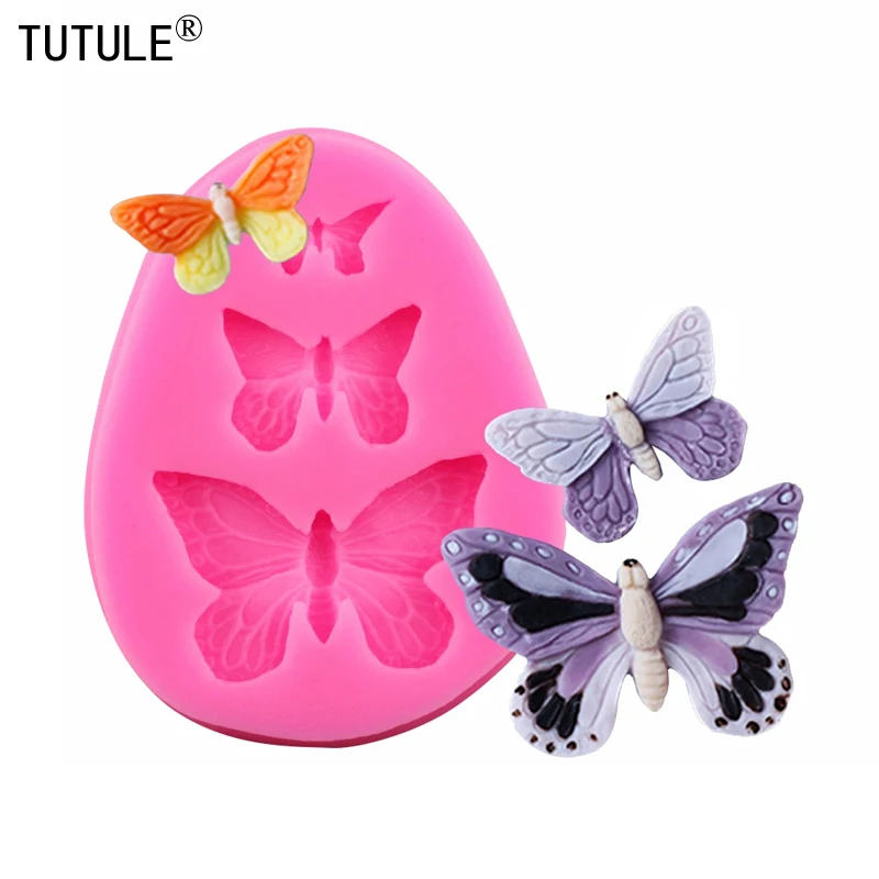 Sale Fondant Cake Decorating Tools 3 Butterfly Fondant Cake Mold Diy Handmade Chocolate Bakeware Dessert Decoration Cookie