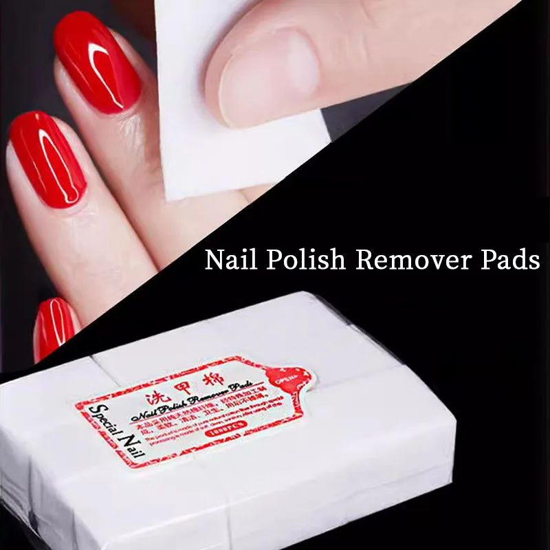 1000/600 Unidades de Almofadas de Algodão Profissionais para Unhas, 100% Algodão, Sem Fiapos, para Remoção de Esmalte em Gel e Ferramentas de Limpeza para Nail Art
