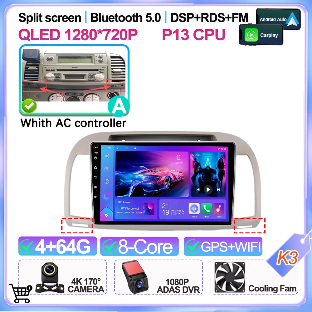9 inch Android 16 autoradio multimediaspeler GPS voor Nissan March Micra K12 2002 2003 2004 2005 2006 2007 2008 2009 2010