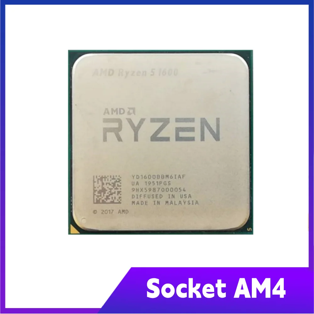 

AMD AMD Ryzen 5 1600 R5 1600 3.2 GHz Six-Core Twelve Thread 65W CPU Socket AM4
