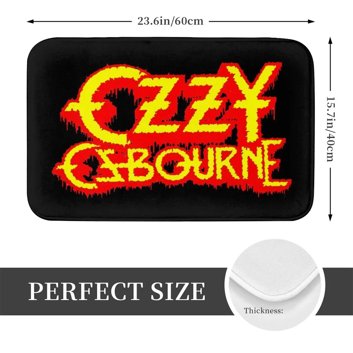 Ozzy Osbourne Merch Prince Of Darkness Anti-slip Doormat Floor Mat Cushion Carpet Rug for Kitchen Entrance Home Bathroom Mats